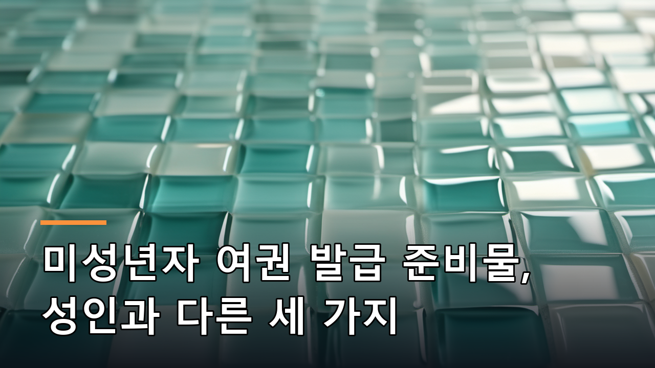 미성년자 여권 발급 준비물, 성인과 다른 세 가지