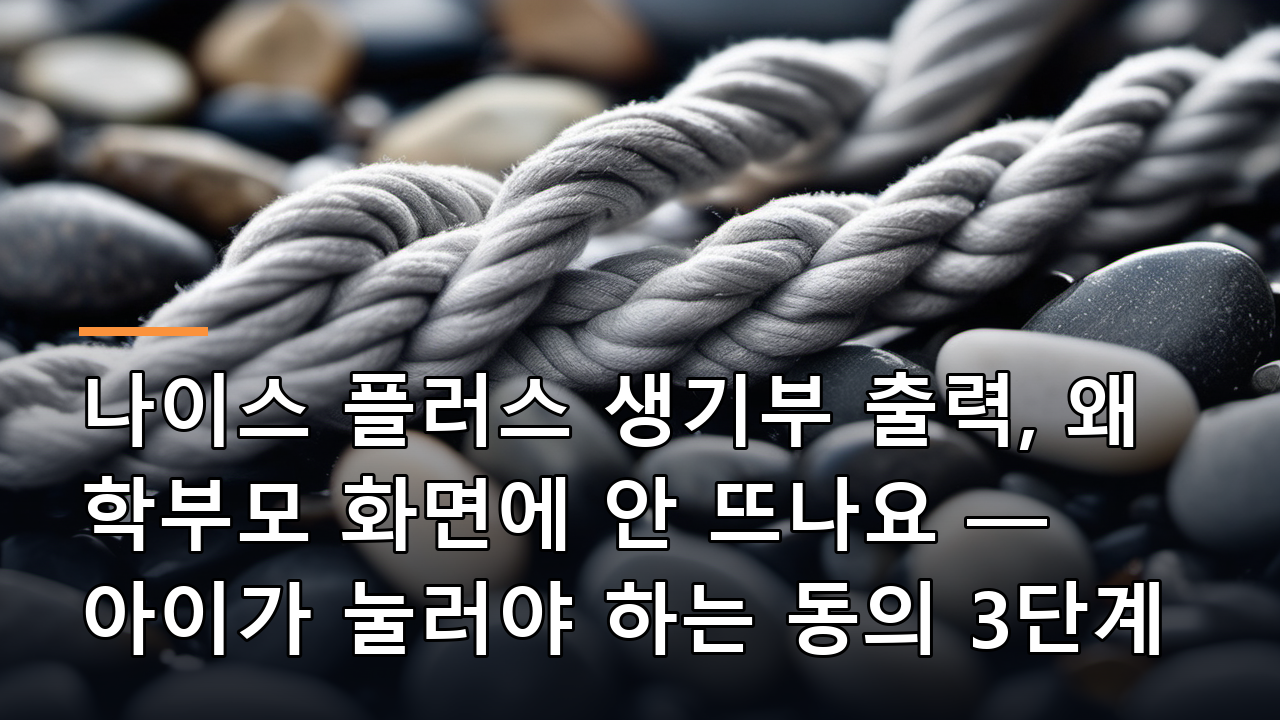나이스 플러스 생기부 출력, 왜 학부모 화면에 안 뜨나요 — 아이가 눌러야 하는 동의 3단계