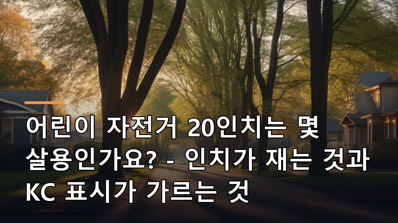 어린이 자전거 20인치는 몇 살용인가요? - 인치가 재는 것과 KC 표시가 가르는 것