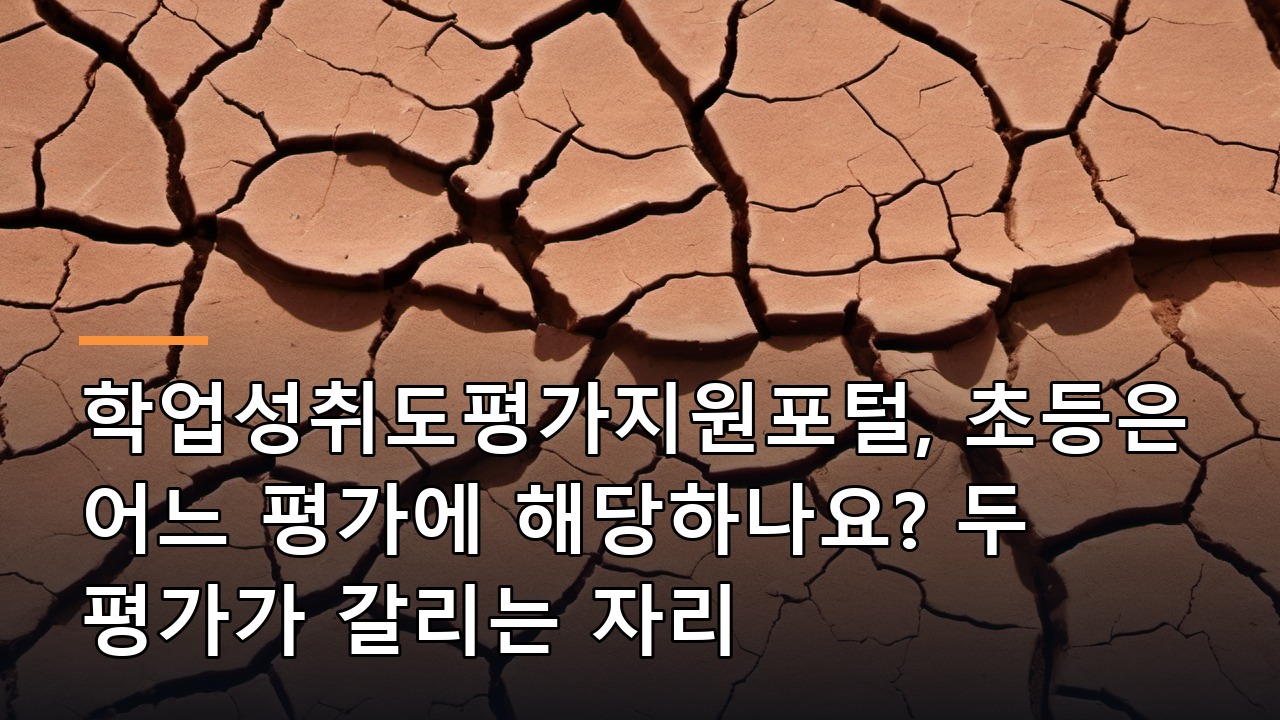 학업성취도평가지원포털, 초등은 어느 평가에 해당하나요? 두 평가가 갈리는 자리