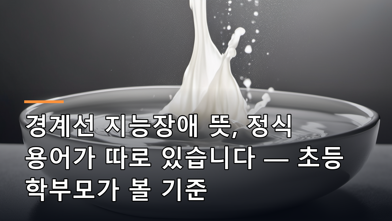 경계선 지능장애 뜻, 정식 용어가 따로 있습니다 — 초등 학부모가 볼 기준