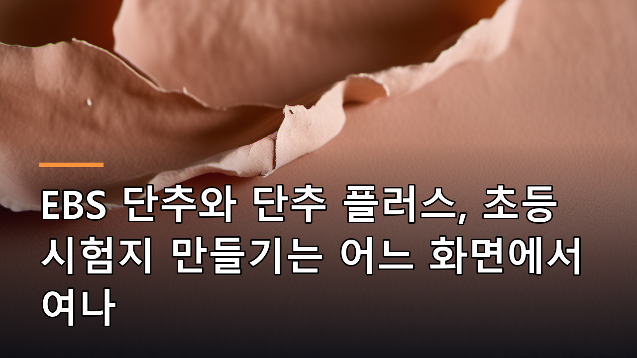 EBS 단추와 단추 플러스, 초등 시험지 만들기는 어느 화면에서 여나