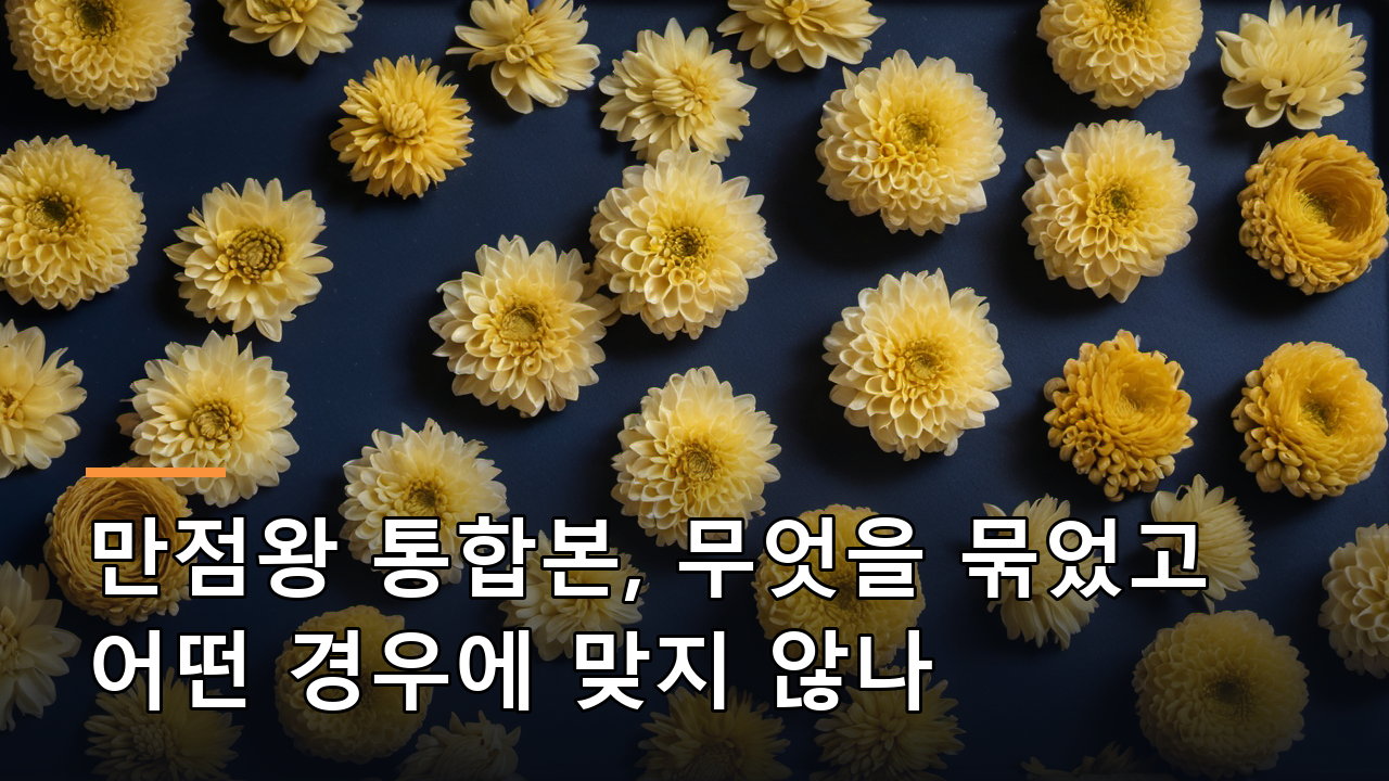 만점왕 통합본, 무엇을 묶었고 어떤 경우에 맞지 않나
