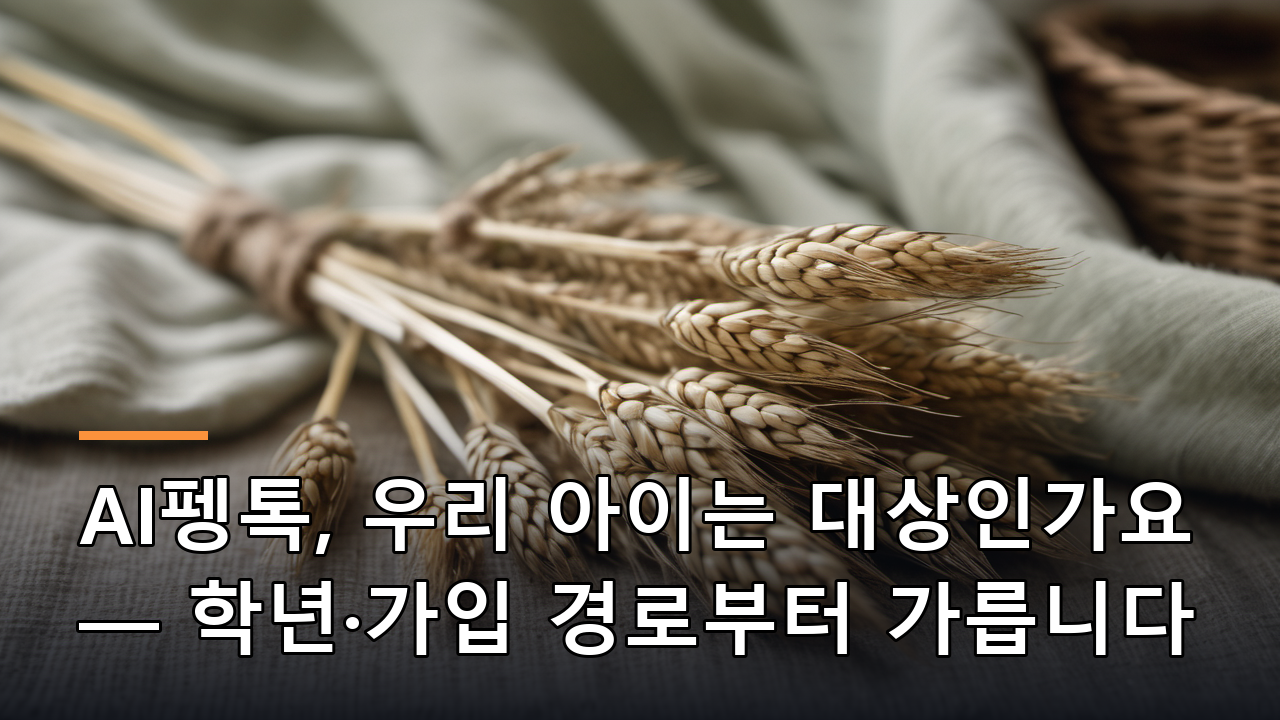 AI펭톡, 우리 아이는 대상인가요 — 학년·가입 경로부터 가릅니다