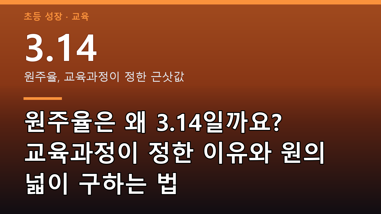원주율은 왜 3.14일까요? 교육과정이 정한 이유와 원의 넓이 구하는 법